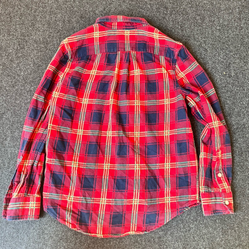 Ralph Lauren Red Plaid Cotton Flannel Long Sleeve Shirt Boys M 10/12 - Picture 4 of 7